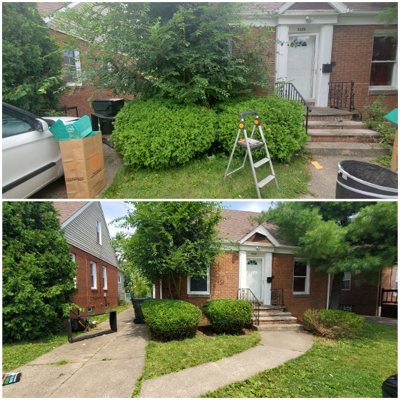 Kevin J Services yard cleanup in Euclid, OH before and after collage-1-1