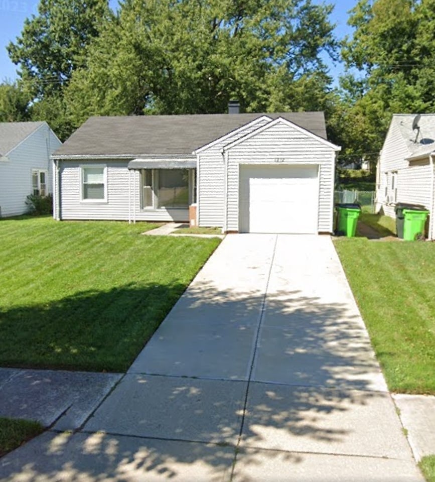 Front lawn of a property near Euclid, OH after a lawn mowing service by Kevin J Services