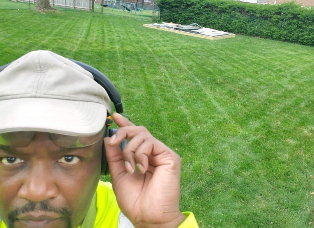 Euclid, Ohio, green backyard after a lawn mowing service from Kevin J Services